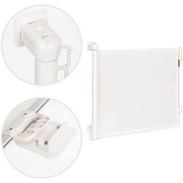 Grindgjerde rullegardin 180 cm sikkerhetsbarriere for trapper og dører ECOTOYS Beige - Bilde 7