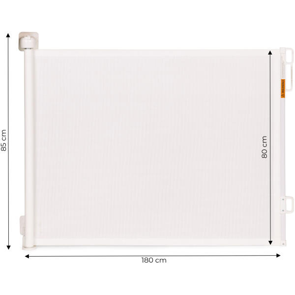 Grindgjerde rullegardin 180 cm sikkerhetsbarriere for trapper og dører ECOTOYS Beige - Bilde 8