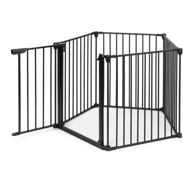 Lekegrind sikkerhetsbarriere for barn og dyr 5 paneler 60 cm metall ECOTOYS Svart - Bilde 4