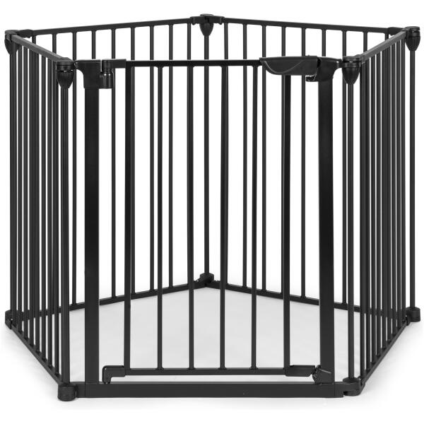 Lekegrind sikkerhetsbarriere for barn og dyr 5 paneler 60 cm metall ECOTOYS Svart - Bilde 5