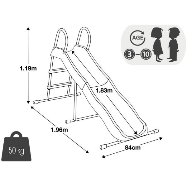 Hagebarnesklie 183 cm stål plast 44106 INTEX - Bilde 7