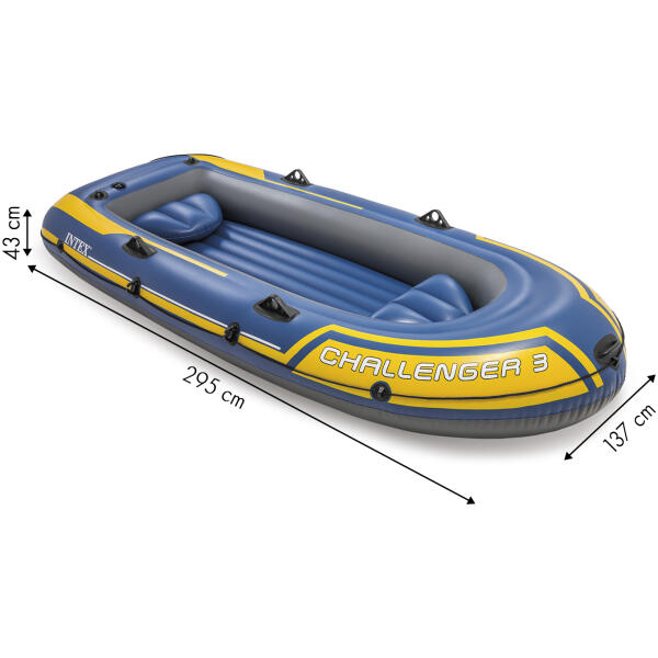 Oppblåsbar båt Challenger 3 Intex 68370 med pumpe og 2 årer - Bilde 5