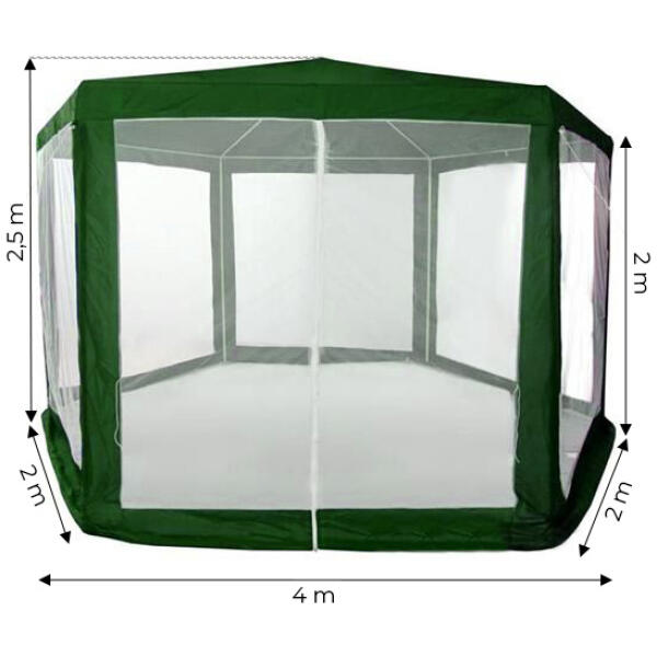 Hagepaviljong telt 2x2x2 m med myggnett MultiGarden Grønn - Bilde 6