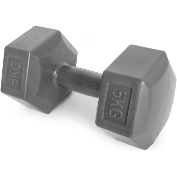 Hantler sekskantet sett 2x5 kg treningsvekter fitnessvekter ModernHome Grå - Bilde 2