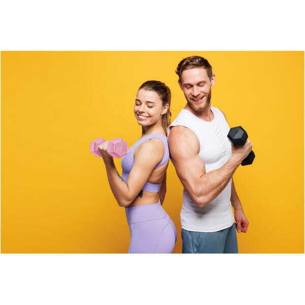 Hantler sekskantet sett 2x3 kg treningsvekter fitnessvekter ModernHome Rosa - Bilde 7