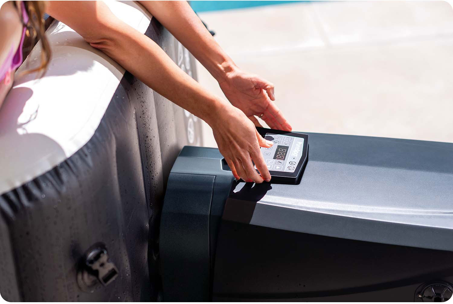 Oppblåsbart boblebad åttekantet massasjebad 6 personer 218x71 cm premium tilbehør INTEX 28462 - Bilde 4