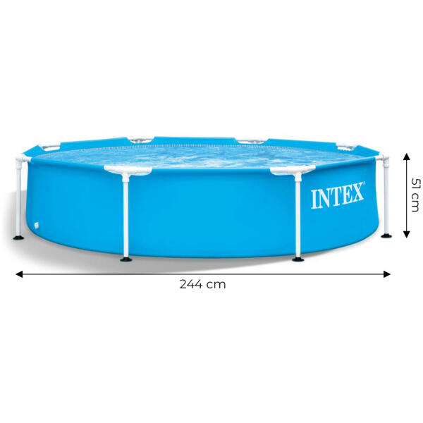 Rundt hagebasseng med ramme 244x51 Metal Frame INTEX 28205 - Bilde 6