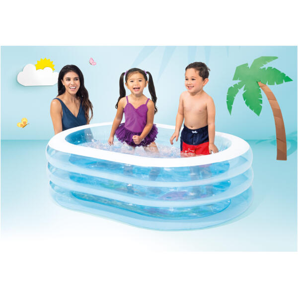 Oppblåsbart basseng barnebasseng oval 163x109x46 cm INTEX 57482 - Bilde 6