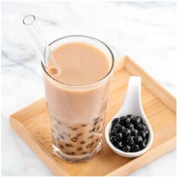 Sett med 4 sugerør til drikke med børste tykke BUBBLE TEA 14mm AB02 Grønn - Bilde 2