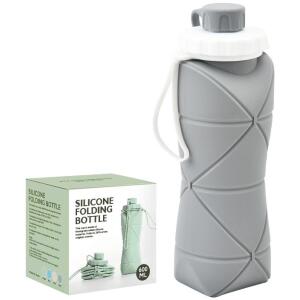 Liten sammenleggbar silikon vannflaske 600 ml BD11SZ Blå