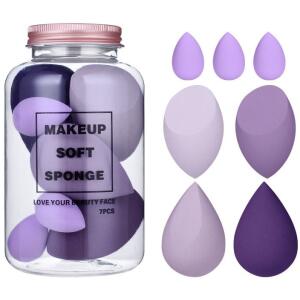Sett med 7 sminkesvamper VIOLETT DUO GB06FIO Fiolett