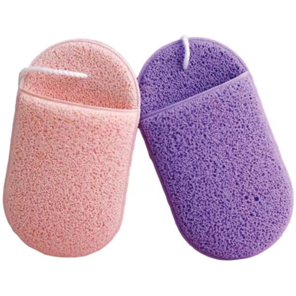 Ansiktssvamp for våtrengjøring skånsom peeling 6,5x11 cm 2 stk GB09 - Bilde 2