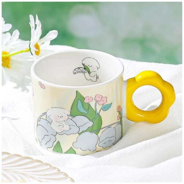 Blomsterkopp med skje 280 ml Gaveeske Gul - Bilde 3