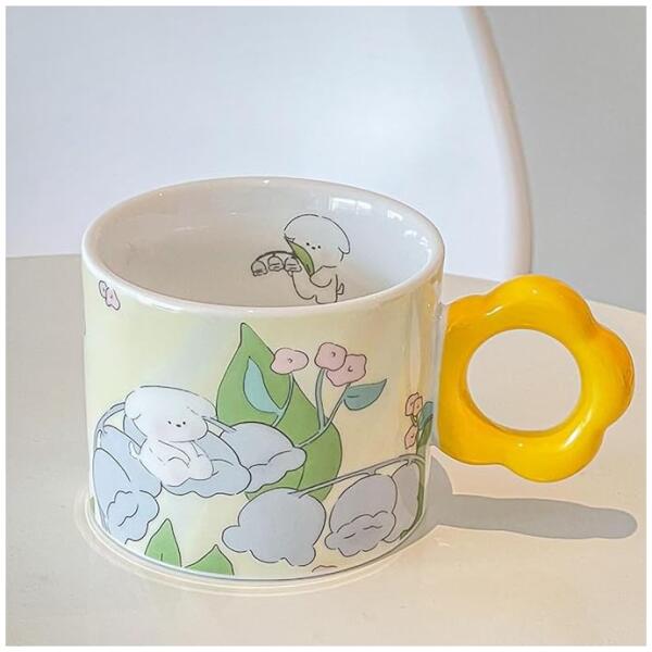 Blomsterkopp med skje 280 ml Gaveeske Gul - Bilde 4