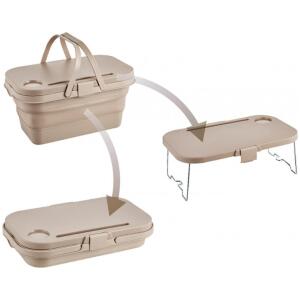 Sammenleggbar piknikkurv 3-i-1 bord beholder KP03K