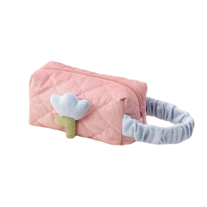 Sminkepung med tulipanmotiv quiltet avlang Rosa