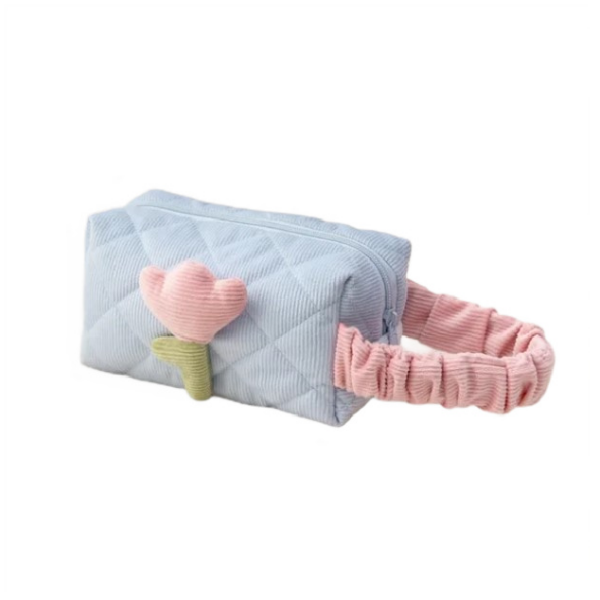 Sminkepung med tulipanmotiv quiltet avlang KS101WZ2