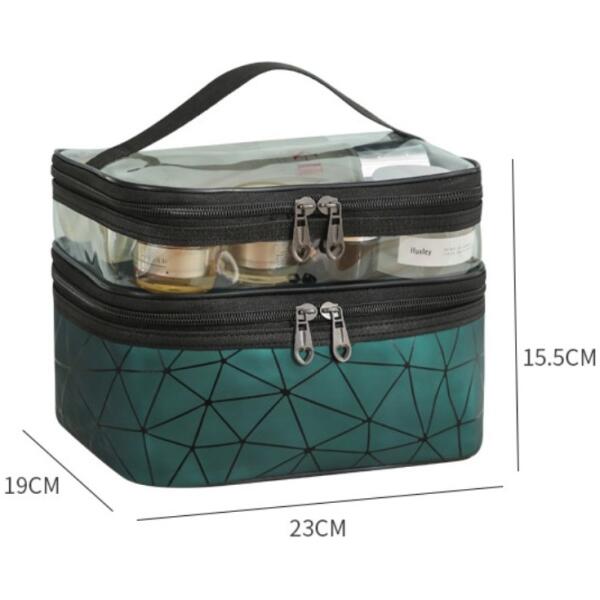 Kosmetikkveske sammenleggbar geometrisk 23x15,5x9 cm KS35WZ3 Svart - Bilde 6