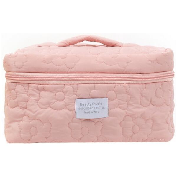 Quiltet sminkepung koffert KS98 Rosa - Bilde 5