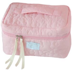 Quiltet sminkepung koffert KS98 Rosa