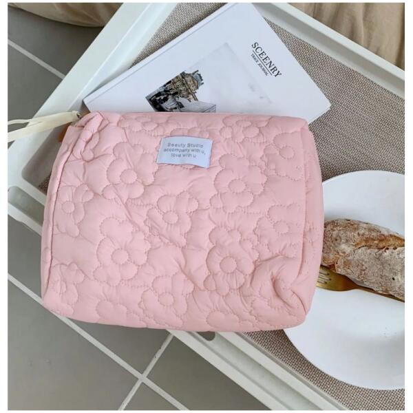 Quiltet sminkepung avlang KS99 Rosa - Bilde 3