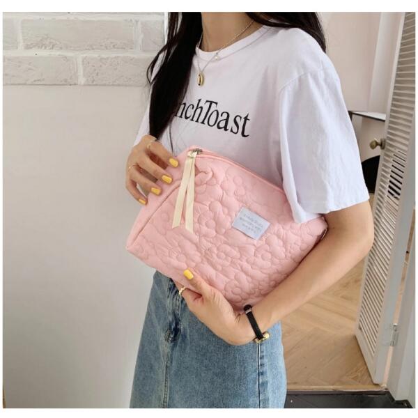 Quiltet sminkepung avlang KS99 Rosa - Bilde 2