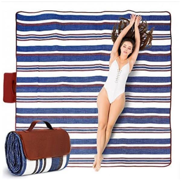 Strandmatte piknikteppe sandbestandig 150x200 cm vanntett XXL MATA05