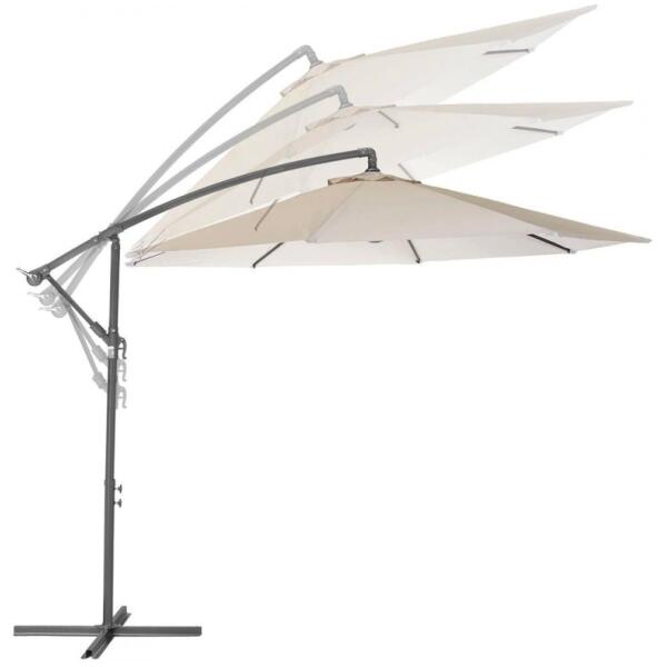 Hageparasol med arm OGP03 Hvit - Bilde 4
