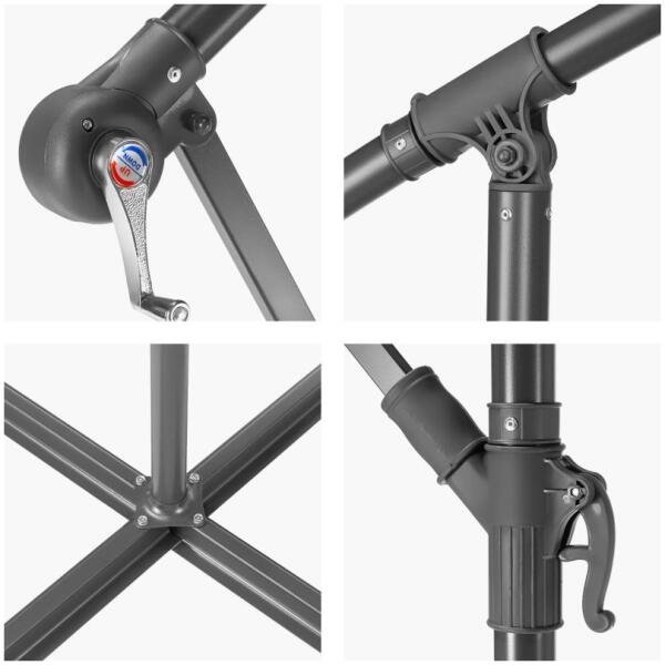 Hageparasol med arm OGP03 Hvit - Bilde 6
