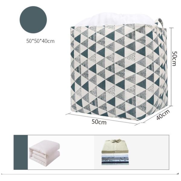 Leketøysbeholder kurv skittentøypose med snøring 50x40x50 cm OR52WZ3 - Bilde 5