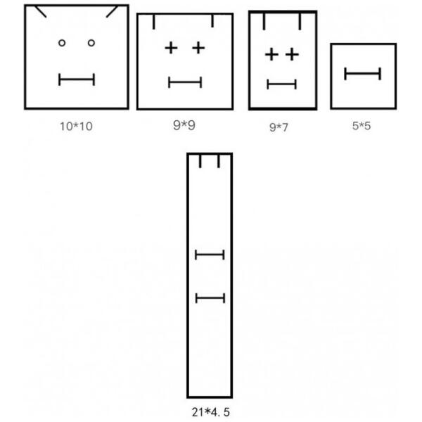 Dekorativ eske for smykkesett halskjede 10x10x3,5 cm Rød - Bilde 9