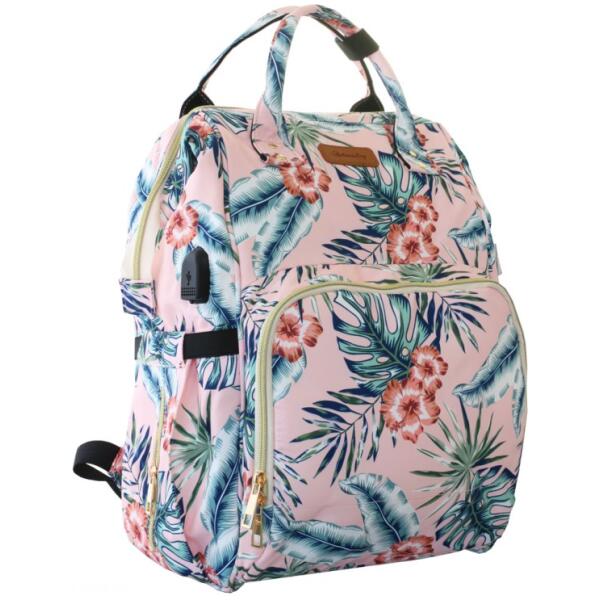 Veske organizer til barnevogn ryggsekk for mamma 42x26x19 cm PL152R Rosa
