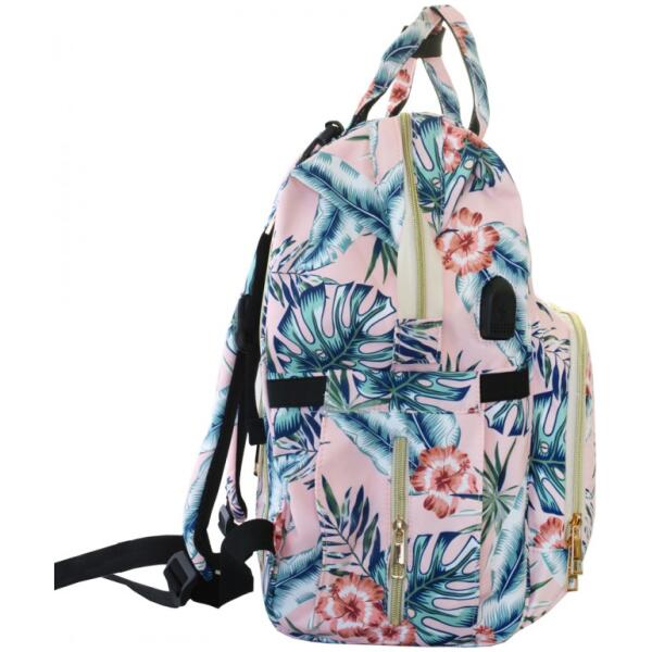 Veske organizer til barnevogn ryggsekk for mamma 42x26x19 cm PL152R Rosa - Bilde 3