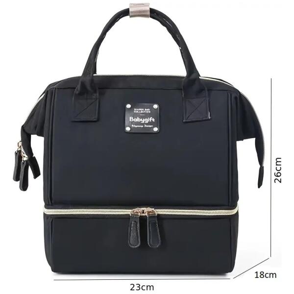 Veske organizer til barnevogn 2 kammer 26x23x18 cm PLM29CZ Svart - Bilde 4
