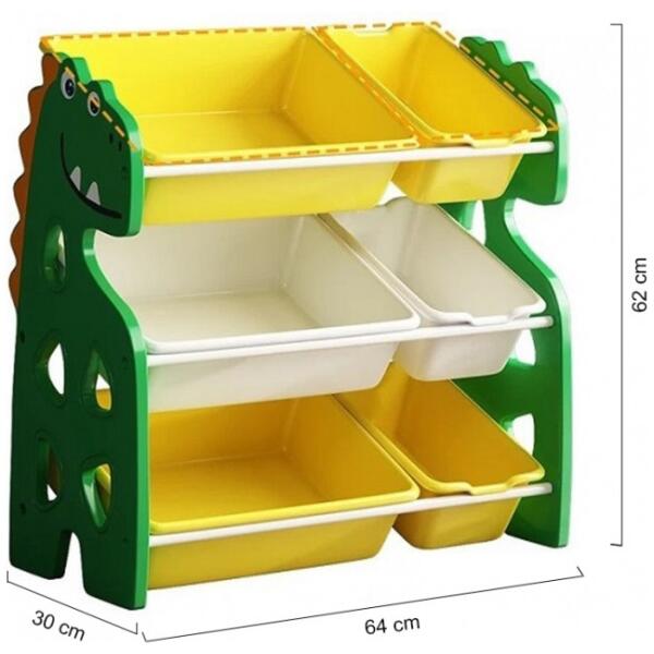 Plastikkhylle skap med kurver dinosaur 62x64x30 cm PO17 - Bilde 6