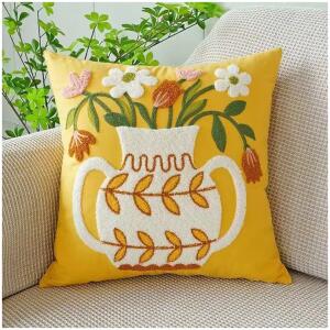 Putetrekk 45x45 cm kanne med blomster BUKETT POD146