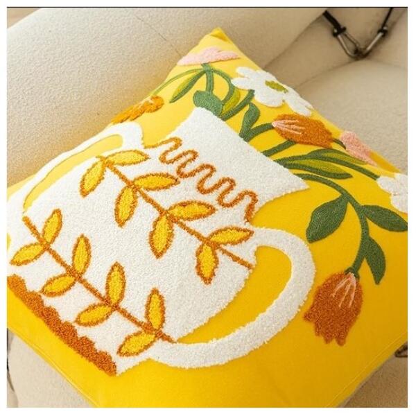 Putetrekk 45x45 cm kanne med blomster BUKETT POD146 - Bilde 4