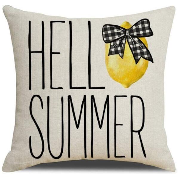 Putetrekk 45 x 45 cm HELLO SUMMER POD160 Sitron