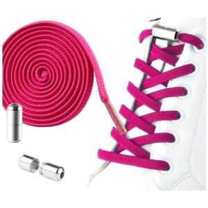Elastiske skolisser uten knyting 2stk Fuksia
