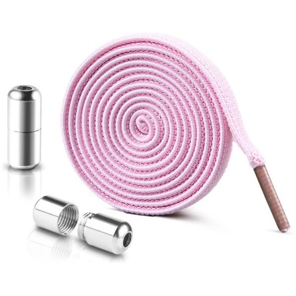 Elastiske skolisser uten knyting 2stk SDB01R Rosa - Bilde 2