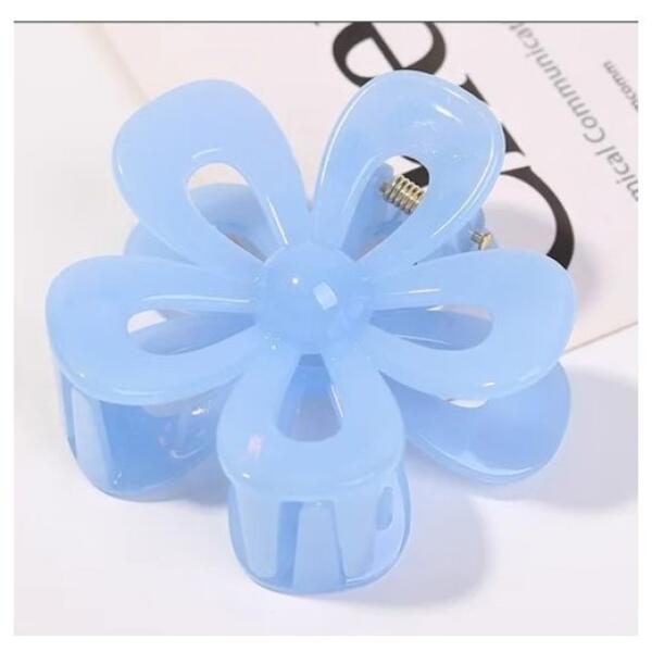 Hårspenne klemme XL blomst 6,5x7 cm SP276N Blå - Bilde 6