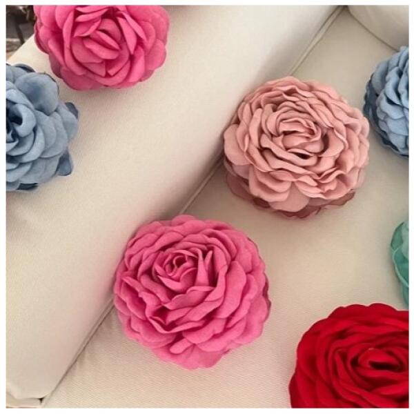 Stor hårklemme XL blomst rose 9 cm SP288F Fuksia - Bilde 5
