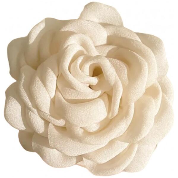 Stor hårklemme XL blomst rose 9 cm SP288K Kremfarget - Bilde 2