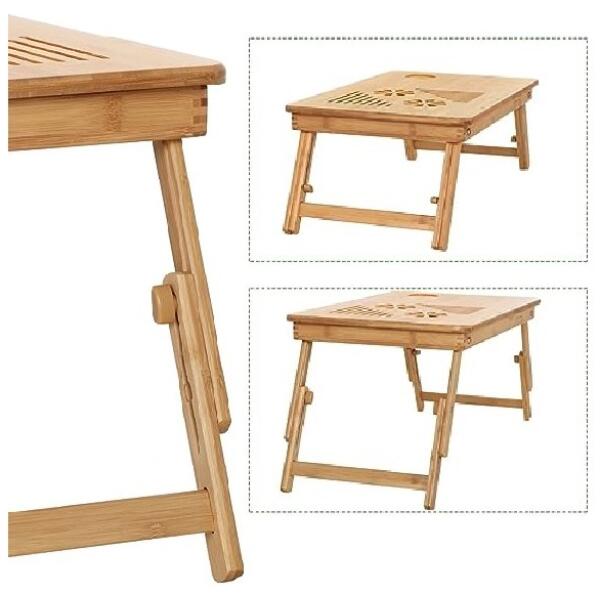 Sammenleggbart laptopbord bambus stabilt nettbrett STL11 - Bilde 4
