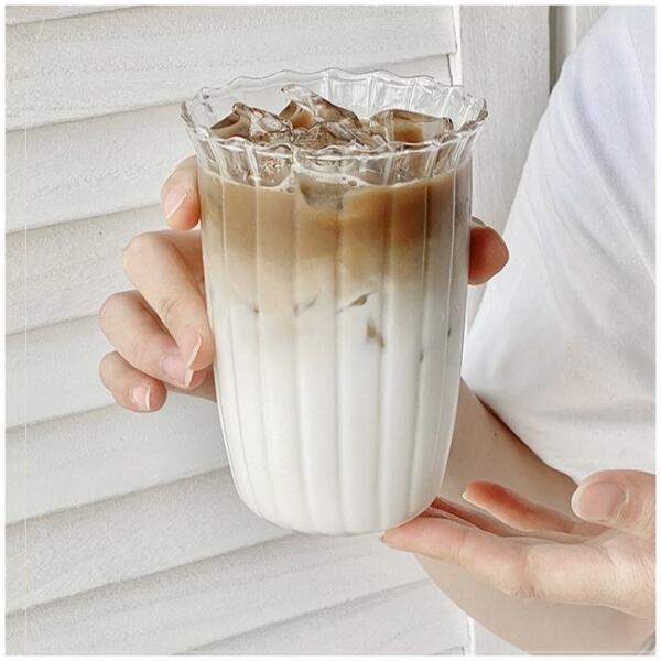 Riflet glass til kaffe drinker 1 stk 420 ml 12x85 cm SZK54 - Bilde 5