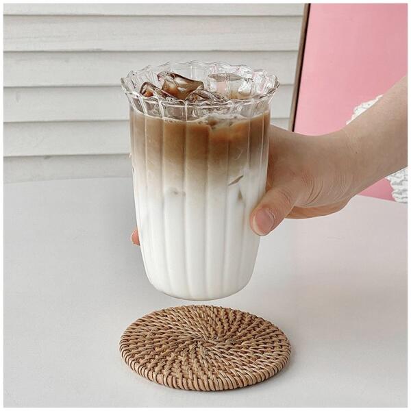 Riflet glass til kaffe drinker 1 stk 420 ml 12x85 cm SZK54 - Bilde 6
