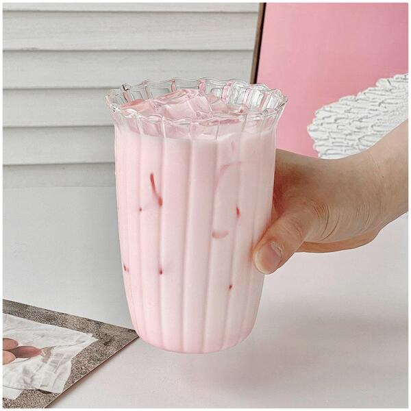 Riflet glass til kaffe drinker 1 stk 420 ml 12x85 cm SZK54 - Bilde 4
