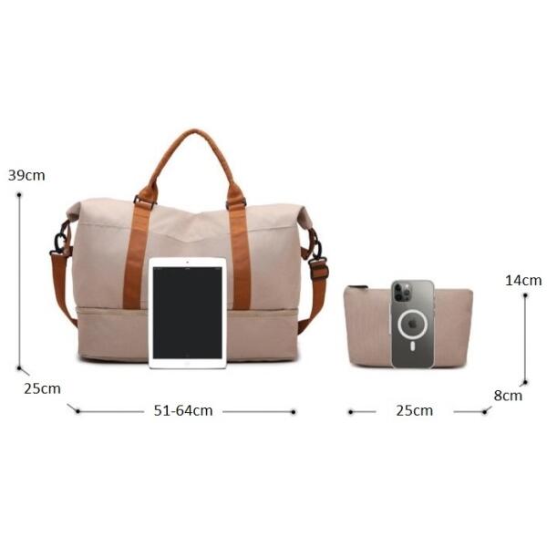 Sett reiseveske med to rom med toalettmappe 51x25x39cm T263SZ - Bilde 9