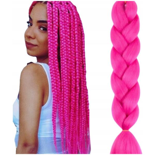 Syntetisk hår 120 cm tykt ensfarget WLS42 Fuksia - Bilde 2
