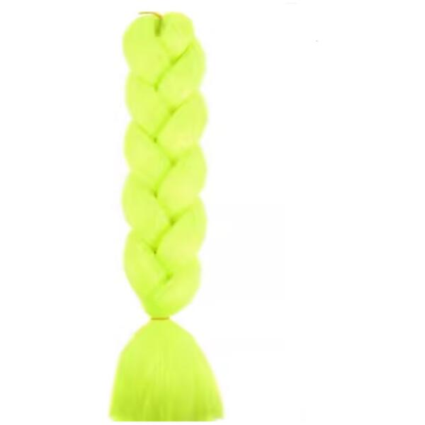 Syntetisk hår 120 cm tykt ensfarget WLS43 Lime - Bilde 4
